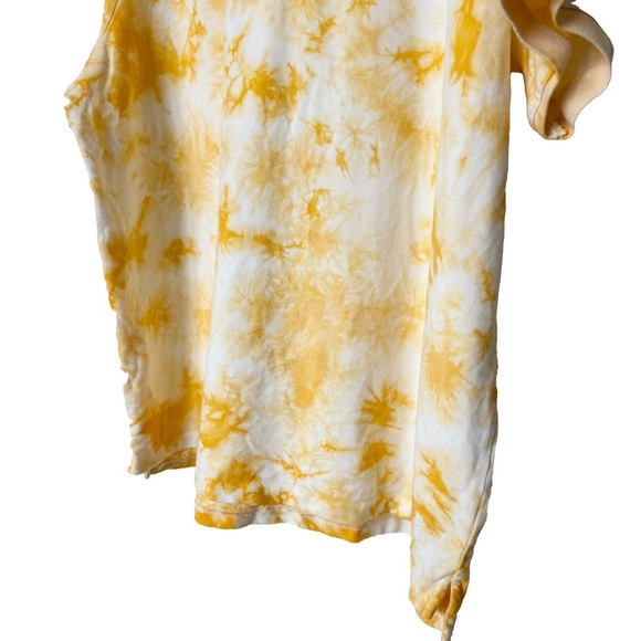 Disney Parks WDW Men's XXL Yellow Tie-Dye Slim Fit Polo Shirt Casual Stretch - Picture 3 of 12